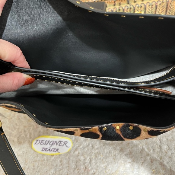 COACH Haircalf Leopard Page 27 Boarder Rivets Shoulder Bag NWT 32870 GORGEOUS! - Picture 9 of 12